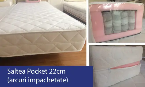 Saltea Pocket 22cm cu arcuri individuale impachetate - salteaortopedica.md